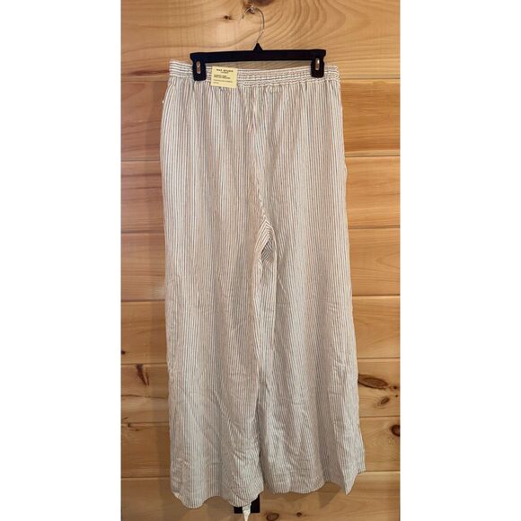 NWT Women's Blended Linen Striped Wide Leg Trousers - Picture 3 of 7